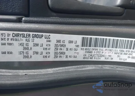 2013 Jeep Grand Cherokee Overland из США, поврежденный, VIN 1C4RJFCT7DC524411